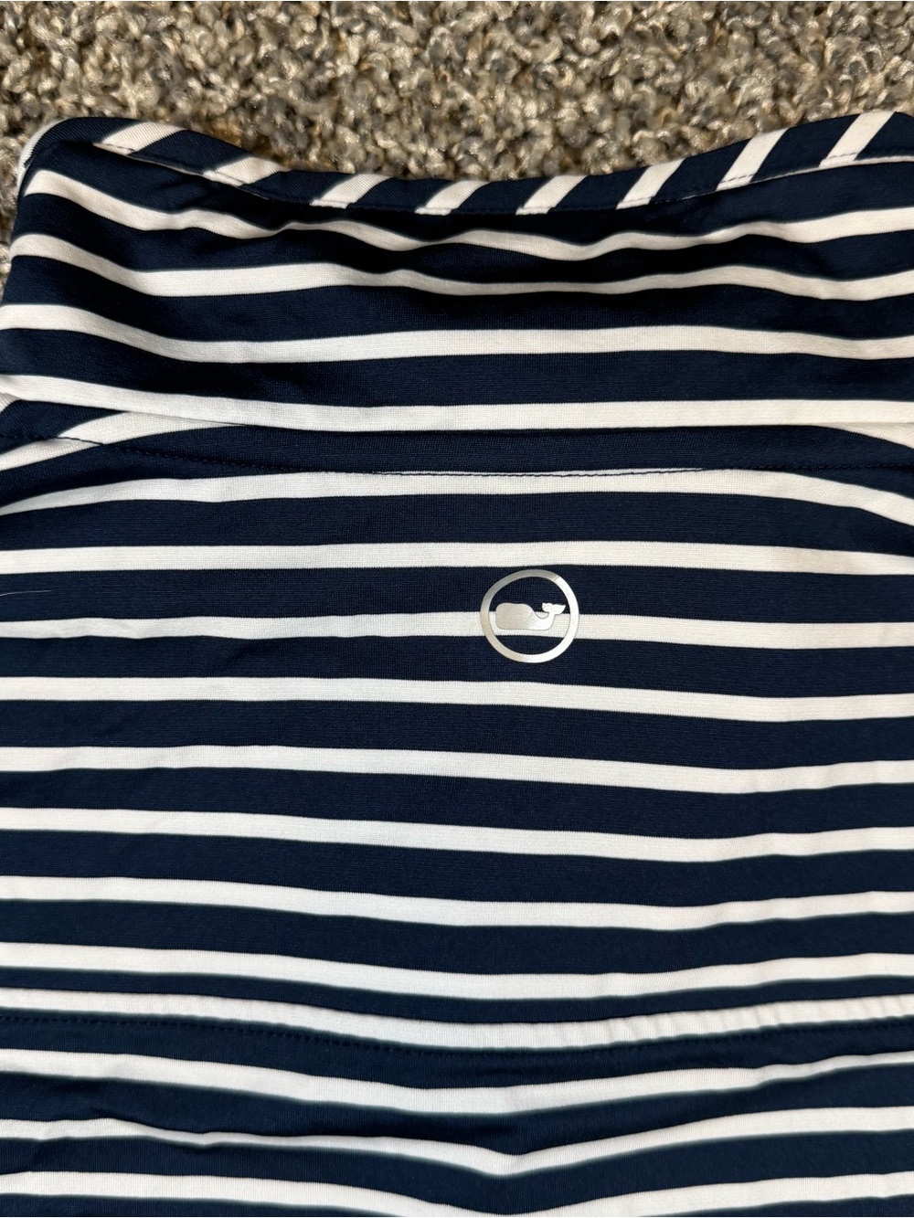 Vineyard Vines Notre Dame Women’s Large Navy & White Stripe Q-Zip Performance - Picture 8 of 11